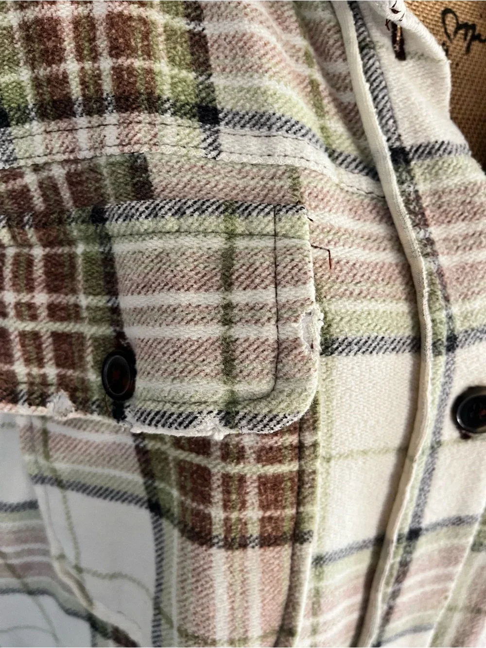 Free People We the Free long plaid Ruby jacket in pistachio combo - Picture 6 of 10